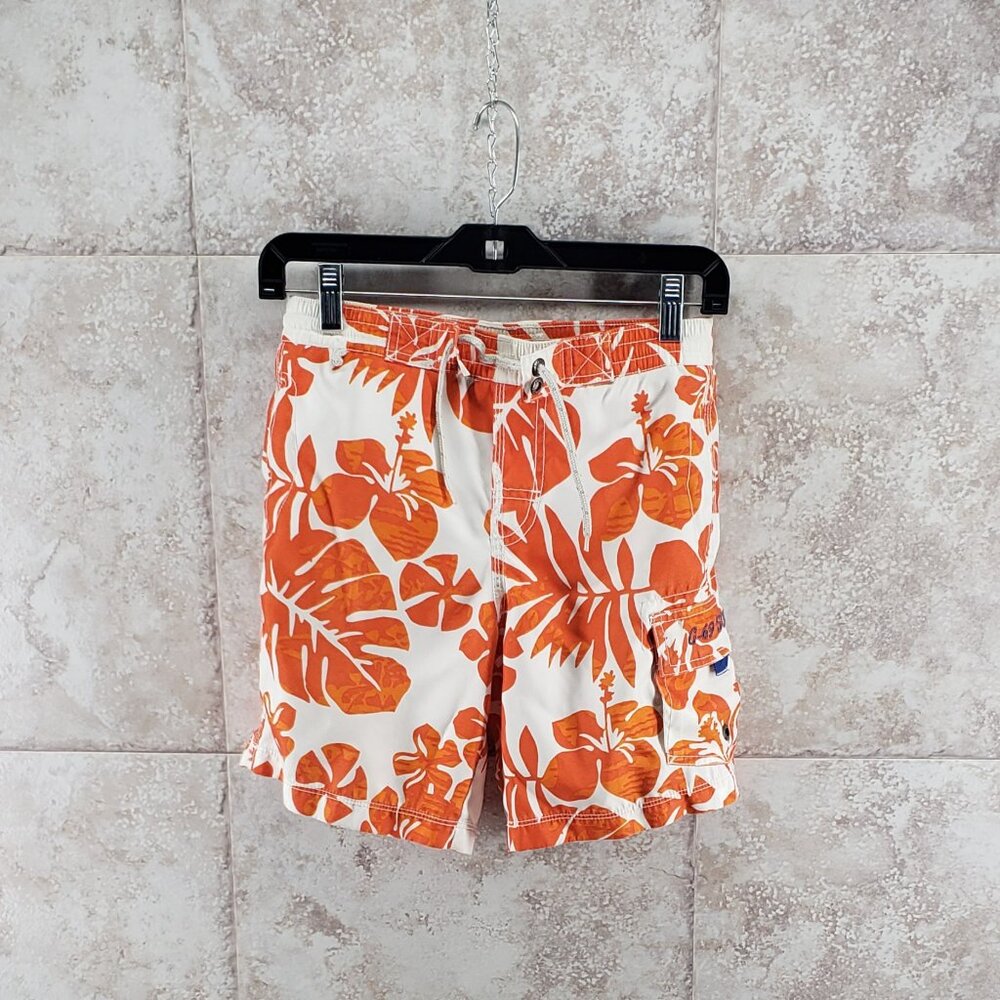 Bermuda Board Shorts Elastic Waist Gap Kids Lined Swim Trunks Boys Size S 6-7